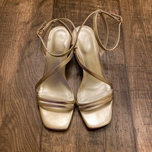 Nine West Gold Strappy Heels